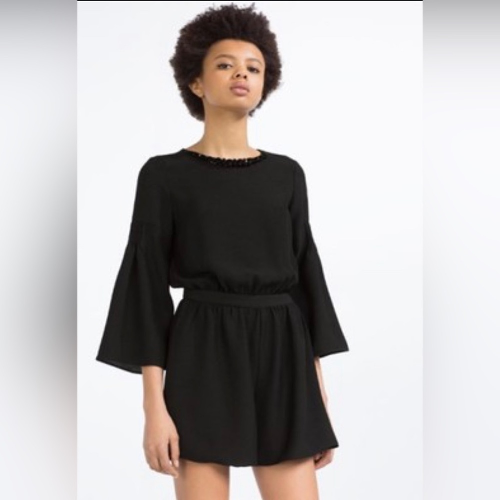 Zara black jumpsuit with detail